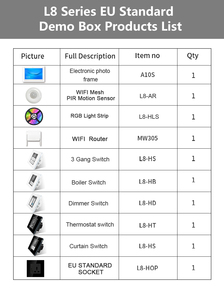 Smart Home Automation UE/EE. UU. Estándar Wifi Smart Switch Socket Demo Kit Smart Home Solution System para marketing y promoción - Product Image 4