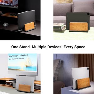 Yukmin Gỗ Có Thể Điều Chỉnh Máy Tính Xách Tay Đứng Thẳng Đứng Cho Bàn Tiết Kiệm Không Gian Macbook Đứng Với Non-Slip Cơ Sở Cho Văn Phòng Chơi Game Không Gian làm việc - Product Image 4