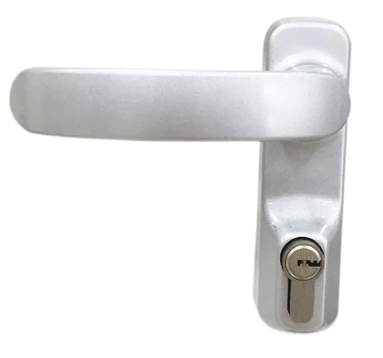 Proveedor chino 019P adecuado para grosor de puerta, palanca de ajuste de 45-50mm para dispositivo de salida, manija de puerta con cilindro de bloqueo