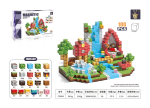 100 pcs OEM 'xây dựng mỏ Thế Giới ma thuật portal' nhựa từ gạch Toddler đồ chơi STEM cảm giác khối xây dựng bộ Đóng gói - Product Image 4