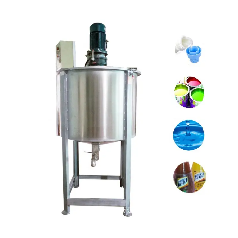 Tanque de mezcla de líquido de calentamiento eléctrico, mezclador de dispersión de pegamento de resina, tanque de mezcla de emulsión líquida química, máquina mezcladora de jabón de 500L
