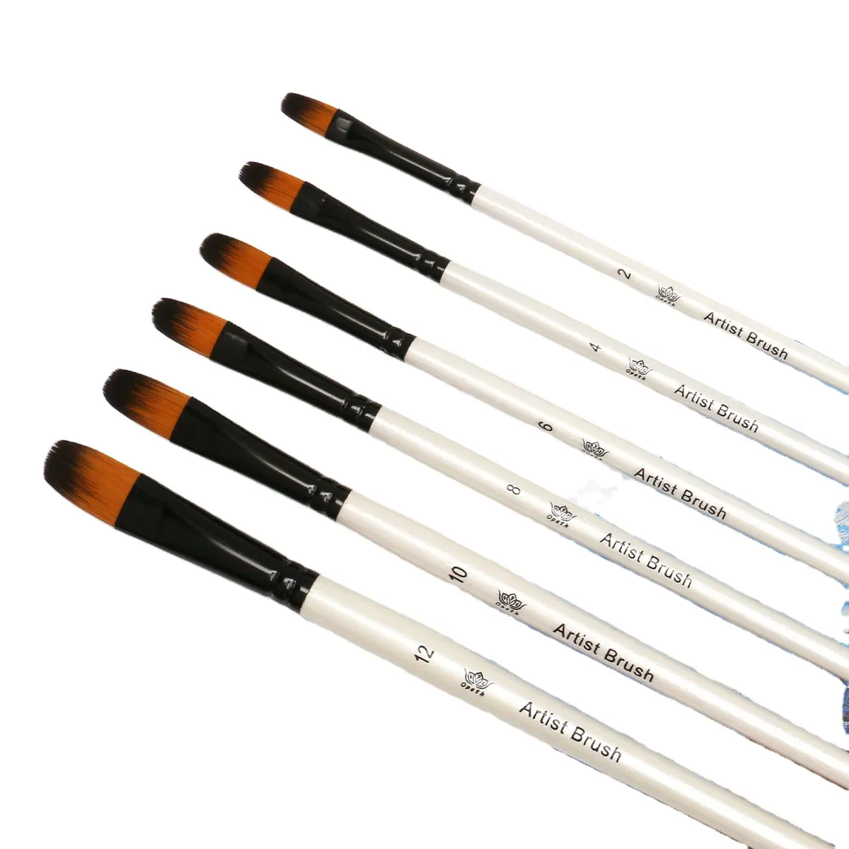 6 pincel acrílico especial para aquarela, pincel para aquarela, pincel para lixa, branco perolado