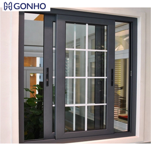Fransız sürgülü pencere tasarımı temperli cam 3 Panel sürgülü pencere renk mavi cam balkon sürgülü pencereler ızgara - Product Image 1
