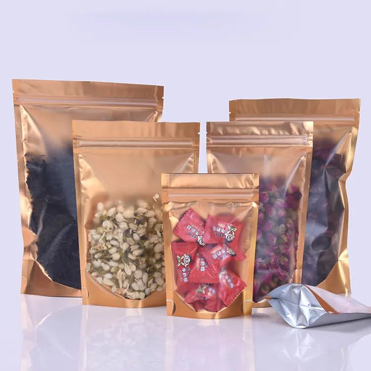 Mini personalizzato stampato Stand Up trasparente Snack dado spezie peperoncino imballaggio alimentare sacchetti con cerniera Doypack cerniera borsa in plastica trasparente
