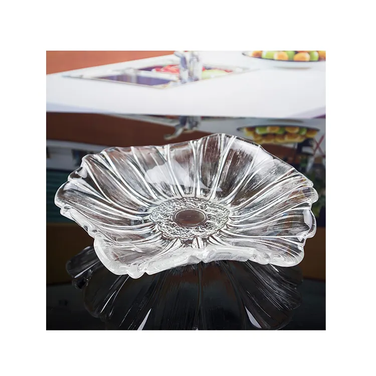 Fábrica atacado logotipo personalizado cristal prato vidro placas carregador para casamentos