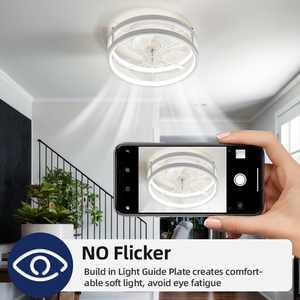 Modern <strong>Small</strong> Low Noise Bedroom Chandelier <strong>Ceiling</strong> <strong>Fan</strong> 6-Speed Remote Control Smart Round Led <strong>Ceiling</strong> <strong>Fan</strong> With Light - Product Image 4