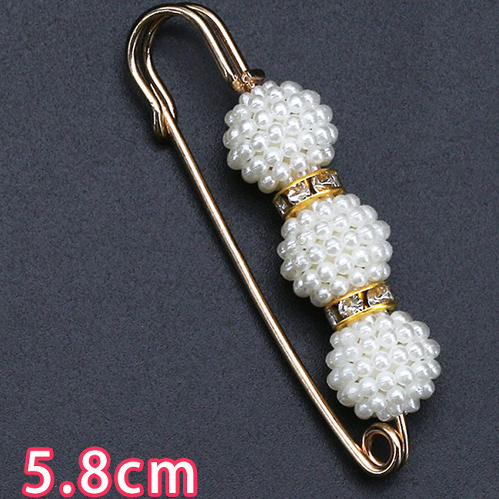 YJ017 Three Bayberry Faux Pearl Golden Brooch (5.8cm)