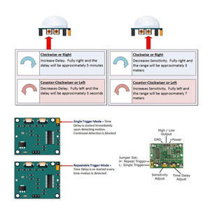 HC-SR501 PIR Infrarot-Detektor-Modul Menschlicher Körper Sensor für Lampen Elektronische Geräte für Arduino Raspberry PI - Product Image 5