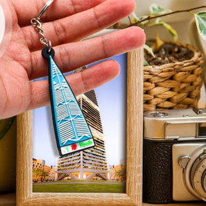 Customized Soft Rubber PVC Keychain Metal Car Keychain in the <strong>Shape</strong> of Saudi Arabia's <strong>Alpha</strong> Shaliya Tower for Tourist Souvenirs - Product Image 2