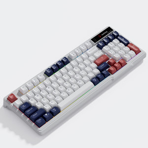 Teclado para juegos de membrana con retroiluminación LED RGB colorido de 94 teclas, teclado inalámbrico recargable para juegos con pantalla de visualización - Product Image 2