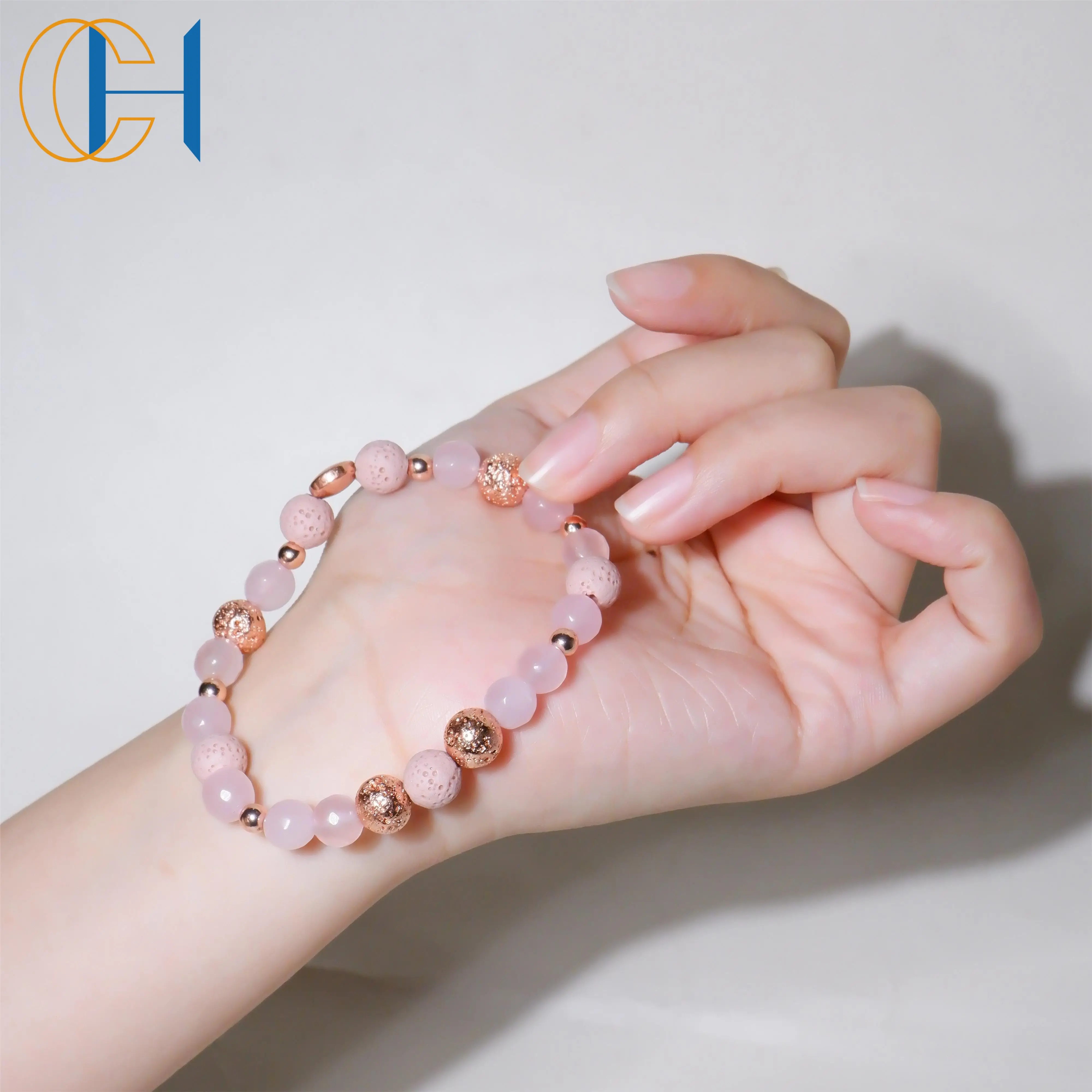 C & H vendita alla rinfusa braccialetto di pietre preziose di cristallo naturale personalizzato diffusore profumato olio guarigione gioielli in pietra bracciale