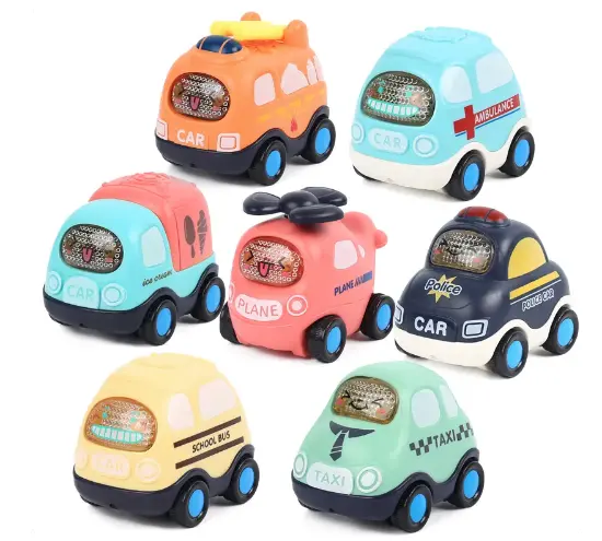 Cute Kids Inertial Car Toys Mini Car Vehicle Boys Girls School Bus Police Car Fire Truck Toy Gifts For Children