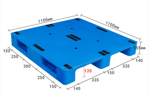 NEXARA新材料HDPE 1111堆叠甲板平面物流重型托盘，带三流道，用于货架系统 - Product Image 4