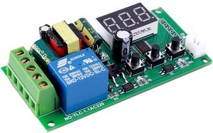 デジタルタイマーリレースイッチモジュール、時間遅延リレーコントローラーボードAC110V220V LCDディスプレイタイマースイッチトリガーモジュール