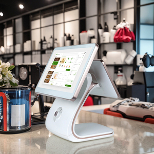 2025 новый дизайн Win/Android Smart Desktop кассовый аппарат POS 15,6 дюймов двойной сенсорный экран для розничной торговли/кафе - Product Image 4