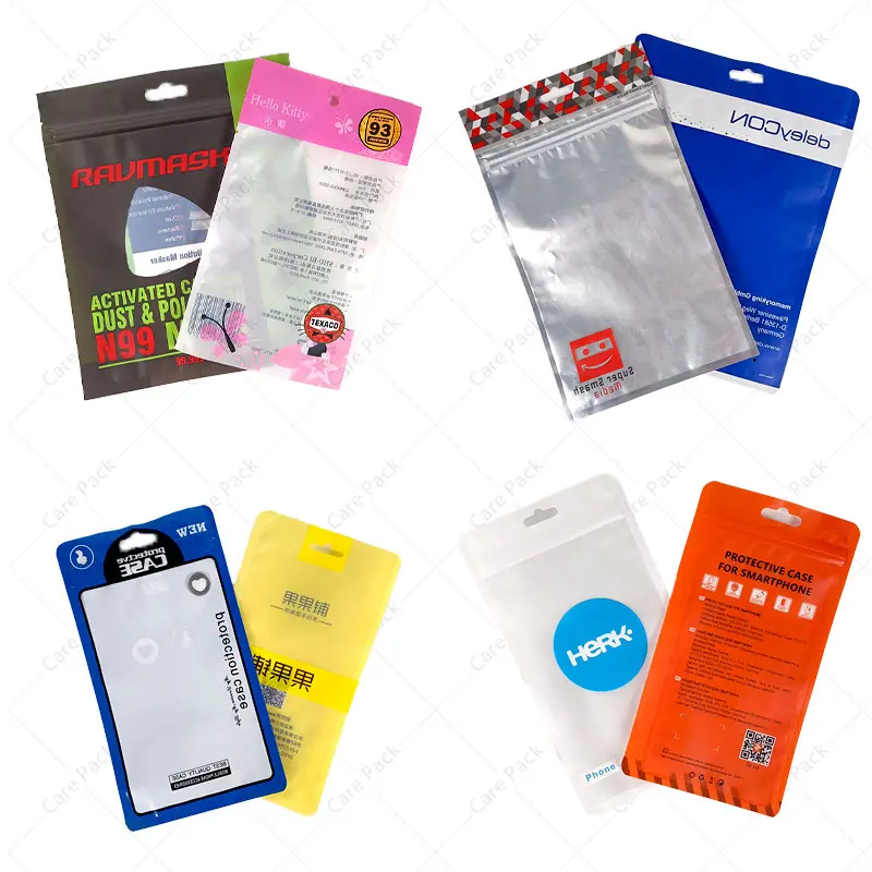 Saco de embalagem plástica impermeável para celular, bolsa de embalagem para celular, proteção de capas de celular, sacolas de embalagem
