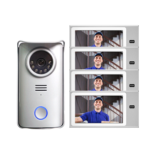 7 pulgadas 4 con cable 2 monitores interiores 1 estación exterior Villa color inteligente Video puerta teléfono intercomunicador sistema Kit