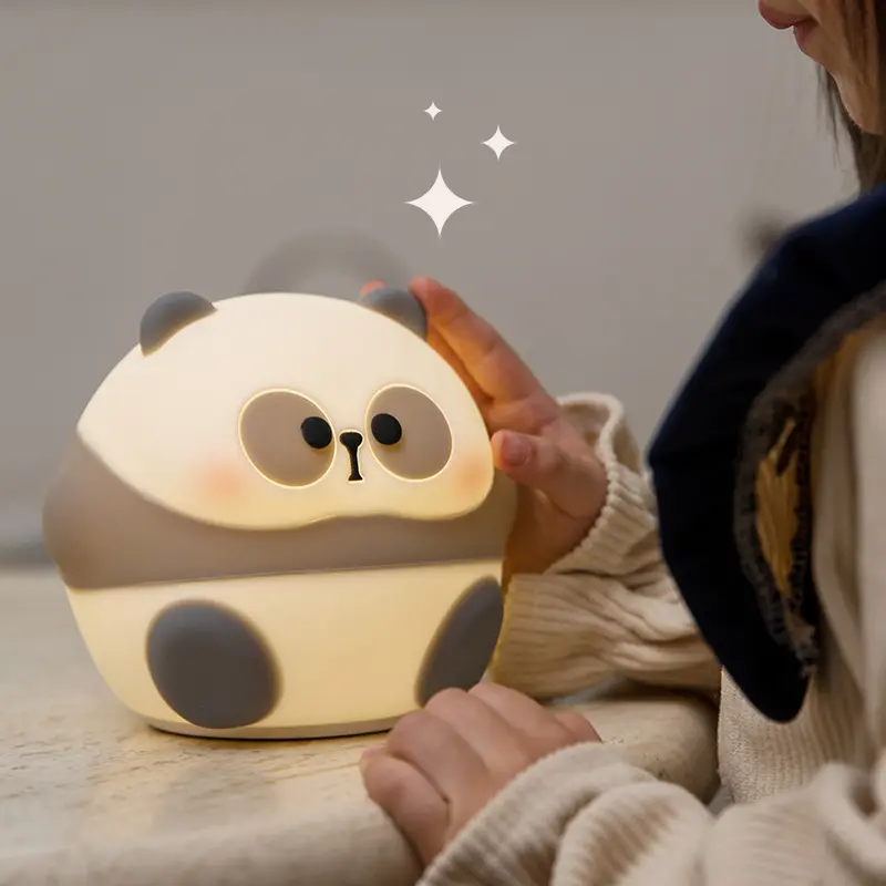 2023 kids gift Bedroom Desk Timing led lamp Touch Clapping Mr.Pa rechargeable Panda Night Light