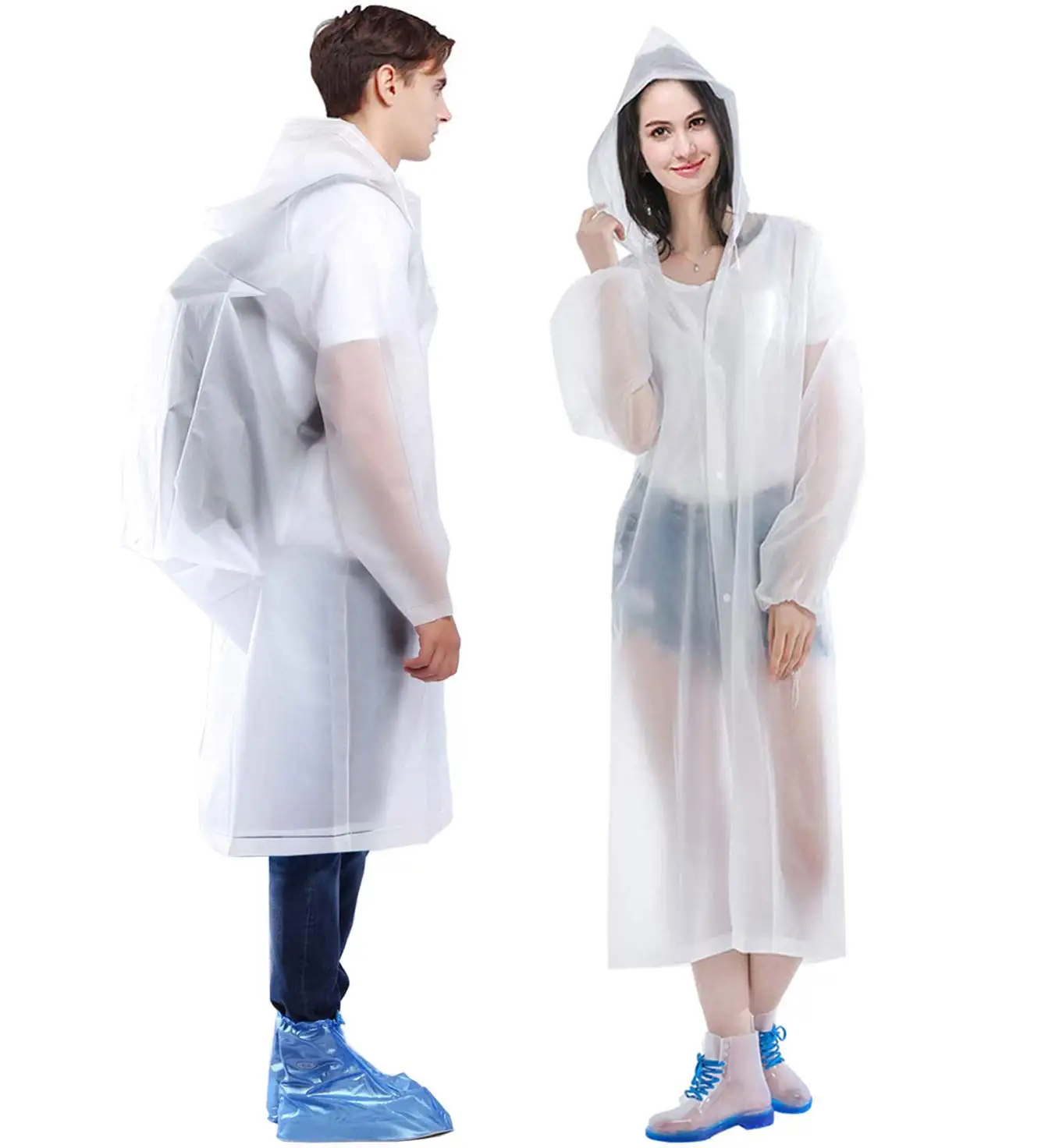 Individueller hochwertiger weißer wiederverwendbarer Regenmantel Regenponchos tragbar wasserdicht Einweg Regenponcho Hombre Poncho De Lluvia