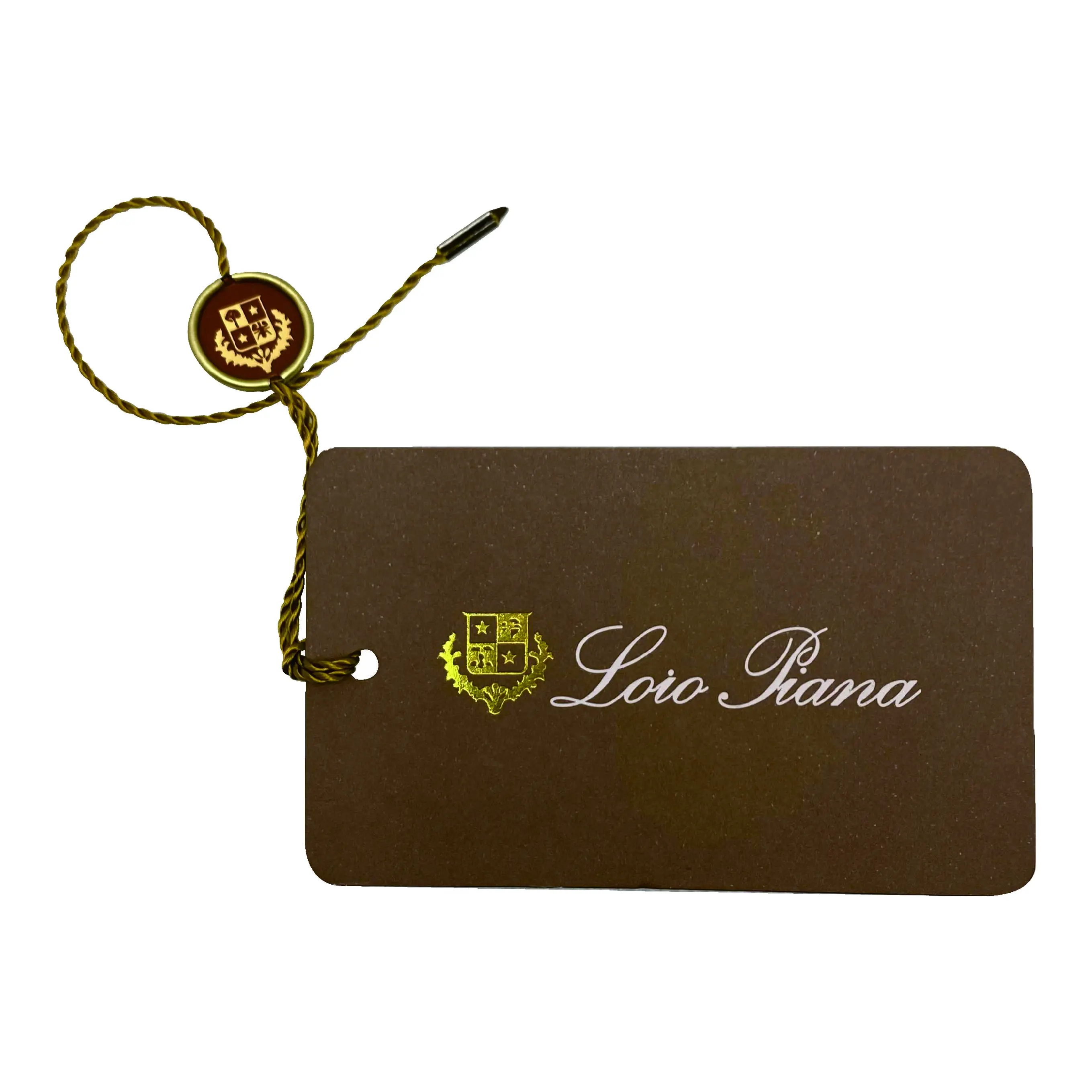 Abbigliamento personalizzato hang tag con stringa in rilievo LOGO lamina d'oro stampa UV carta carta hang tag per indumento