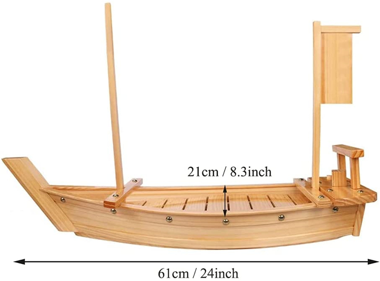 60cm wooden sushi boat