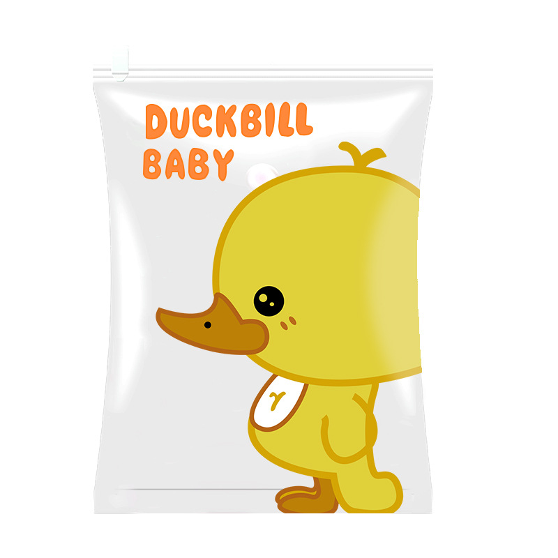 Standing white little yellow duck pa