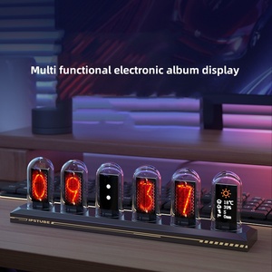 Ipstube Glow Tube Reloj Clima Computadora Monitor RGB Escritorio Álbum electrónico Proyector Pantalla de cristal