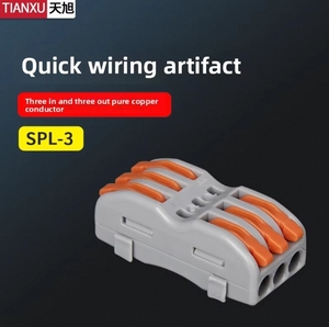 Spl-3 10A Đánh giá hiện tại 10 mảnh thiết lập đẩy-loại Docking parallelizer dây Splitter nhanh chóng khối thiết bị đầu cuối 3-trong 3-out kết nối - Product Image 6