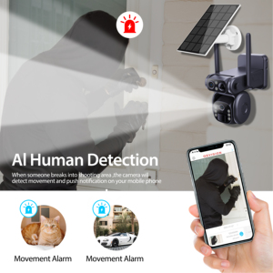 กล้องพลังงานแสงอาทิตย์ LX 4MP ubox ไร้สาย, กล้องแผงเซลล์แสงอาทิตย์ PTZ สัญญาณเตือนกล้อง4G ซิมการ์ดกลางแจ้งไร้สายกล้องเลนส์คู่กันน้ำ - Product Image 5
