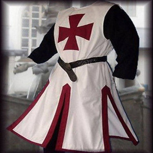 中世纪战士骑士圣殿骑士成人服礼服礼服衬衫上衣十字战袍束腰外衣