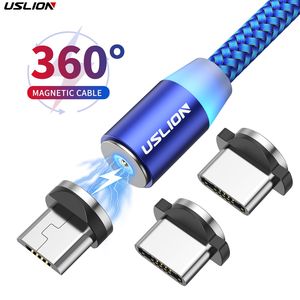USLION 3 <strong>in</strong> <strong>1</strong> USB Magnetic Charging Cable Type-C Micro-USB 360 Degree Rotate <strong>2</strong> Meter <strong>2</strong>.4A Fast Charging Cable - Product Image 1