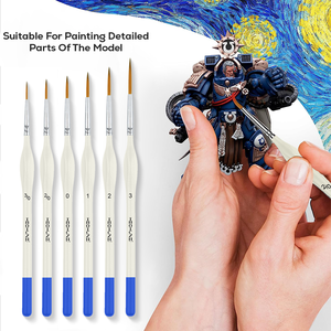 2025カスタム6ピースセットホットドットマンダラリガーブラシスウーッシュロックス絵画着色エクストラロングファインポイントライナーチップ - Product Image 4