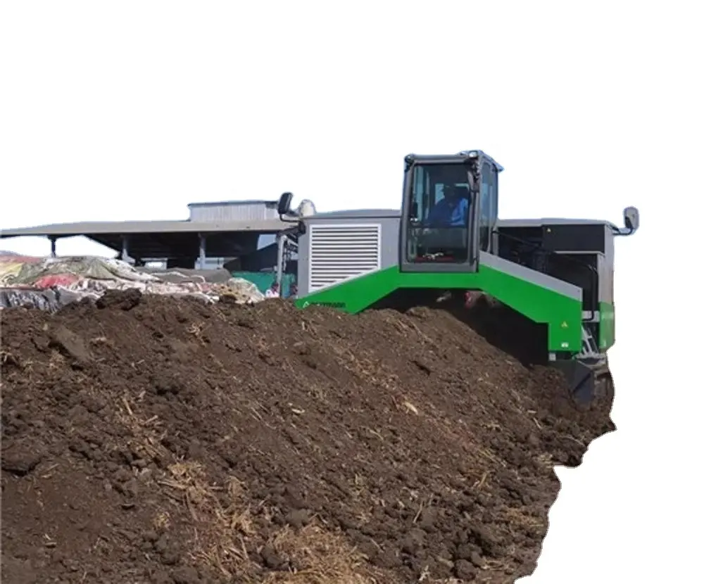 De servicio pesado hidráulico móviles automotores sobre orugas compost turner fertilizante orgánico abono cordón Turner con aire acondicionado