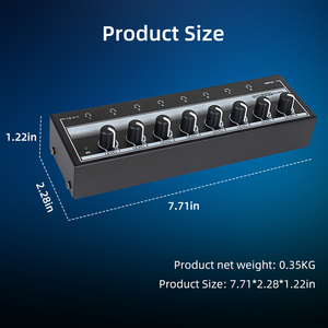 MICROAMPHA800ヘッドフォンアンプ8チャンネルステレオミニオーディオアンプパーソナルモニターヘッドフォンアンプforStudio - Product Image 6