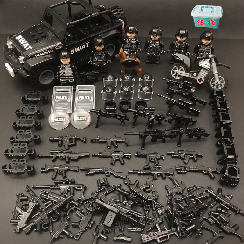 6 estilos de jeep swat con cubo incluido.