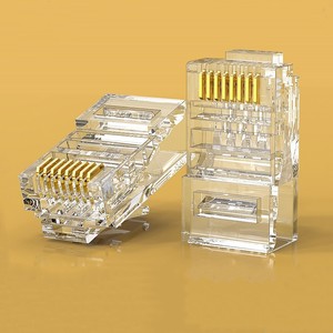Kristal kafa Keystone Jack Rj45 konektörler korumasız/korumalı Ethernet Cat6/Cat5e bağlayıcı UTP ağ fişi 8P8C - Product Image 6