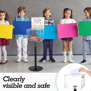 2-Pack akrilik öneri kutusu kilit tuşları 11 \ "x 8.25 \" x 8.25 \ "bağış standı Raffle kutu ekran burcu tutucu yuvası ofis sunan - Product Image 5