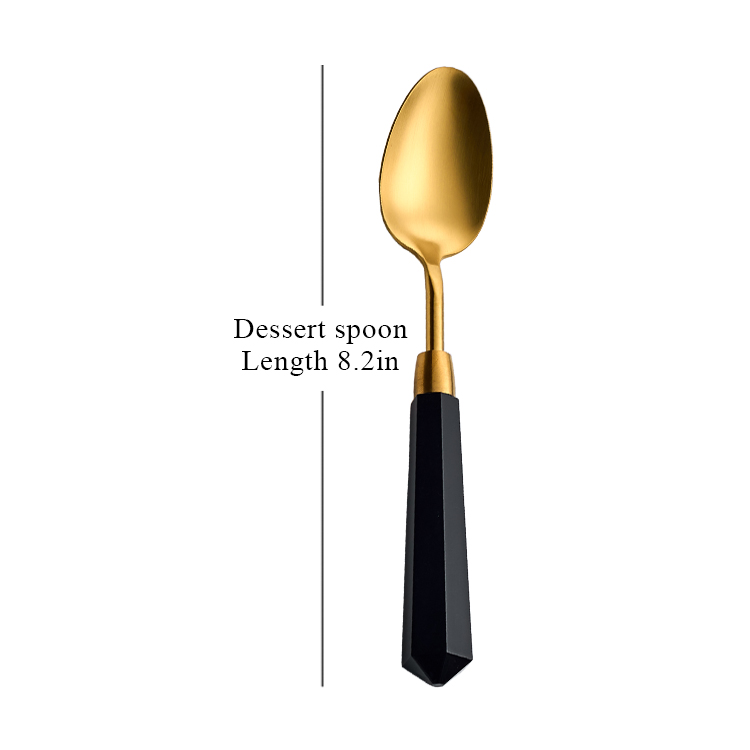 Black handle- dessert spoon