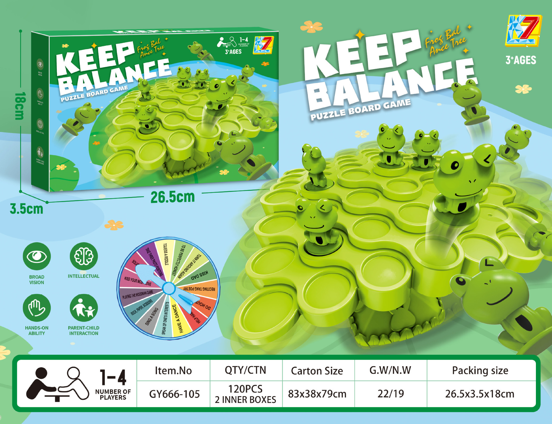 Árbol de equilibrio de ranas - Caja de color en inglés