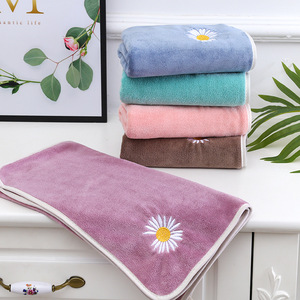 <strong>Daisy</strong> Embroidery Microfiber Face <strong>Towel</strong> Water Absorbent Micro Fleece Face <strong>Towels</strong> for Bathroom - Product Image 3
