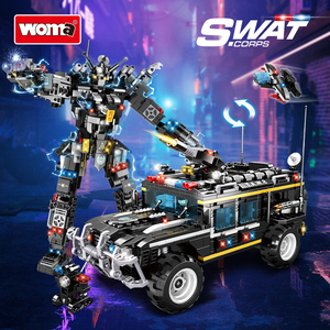 Woma-Spielzeug C5024 C5025 2 Bauweise SWAT-Autoblöcke zum Bau Roboter-Spielzeug Plastik Bauklötze Spielzeugset - Product Image 2