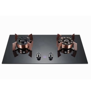 ガスストーブ2銅バーナーキャップステンレスガラス表面内蔵家庭用ホテル - Product Image 4