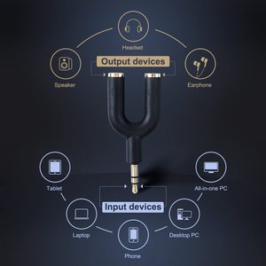 适用于PC MP3智能手机播放器的u型3.5毫米耳机辅助适配器3.5毫米音频插孔适配器 - Product Image 5