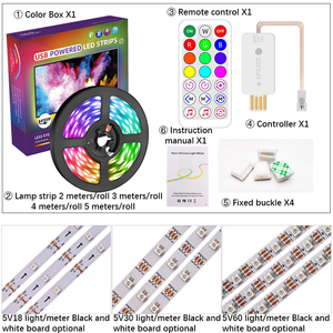 USB 5V 2M SMD 5050 Pastable ortam ışık dekorasyonu ev için TV bilgisayar kasası ve monitör renk değiştiren LED şerit işık seti - Product Image 4