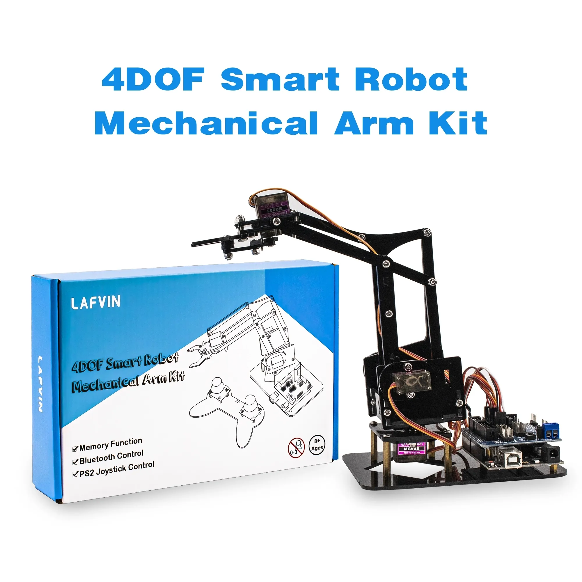 LAFVIN 4DOF giocattoli acrilici Robot braccio meccanico artiglio Kit per Arduino R3 Robot fai da te