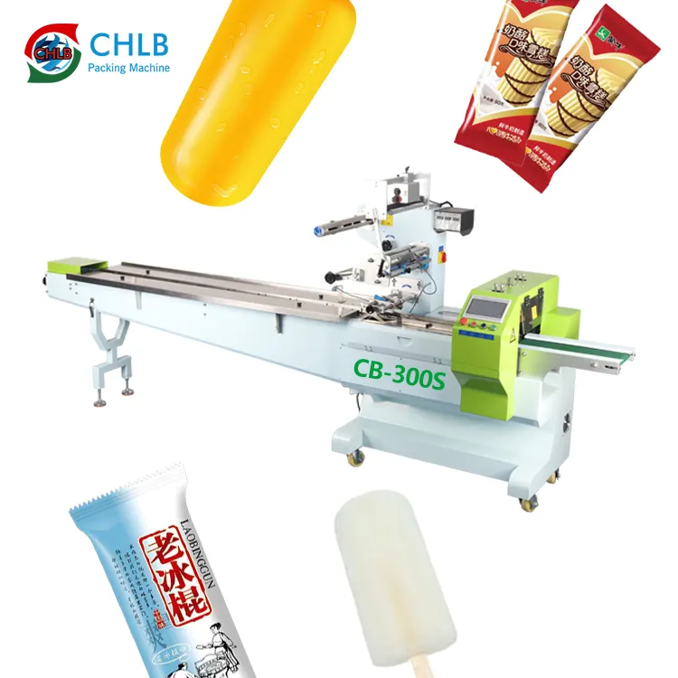 Lolly Popsicle Stick Cream Flow Pack Machine Ice Pop Wrapping Packing Machine para negocios CHLB 600 Máquinas de sellado de hielo