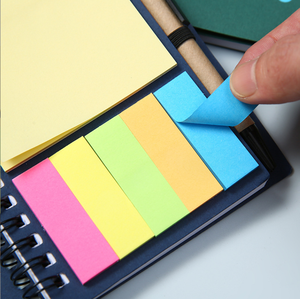Kraft papier Cover Notepad Spiral Notebook mit Stift Haft notiz - Product Image 4