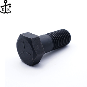 工場カスタムラウンドテールハーフスレッド六角頭ボルトANSIASMEB 18.2.1 UNC UNF A10グレード258黒炭素鋼六角ボルト - Product Image 4