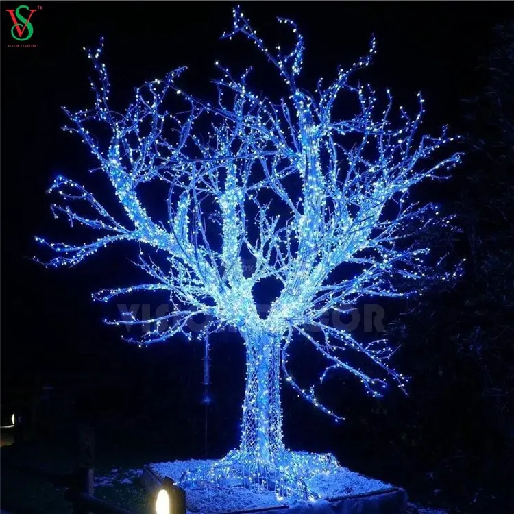 Luces LED de Navidad para exteriores, árbol de rama blanca, árbol Artificial iluminado grande