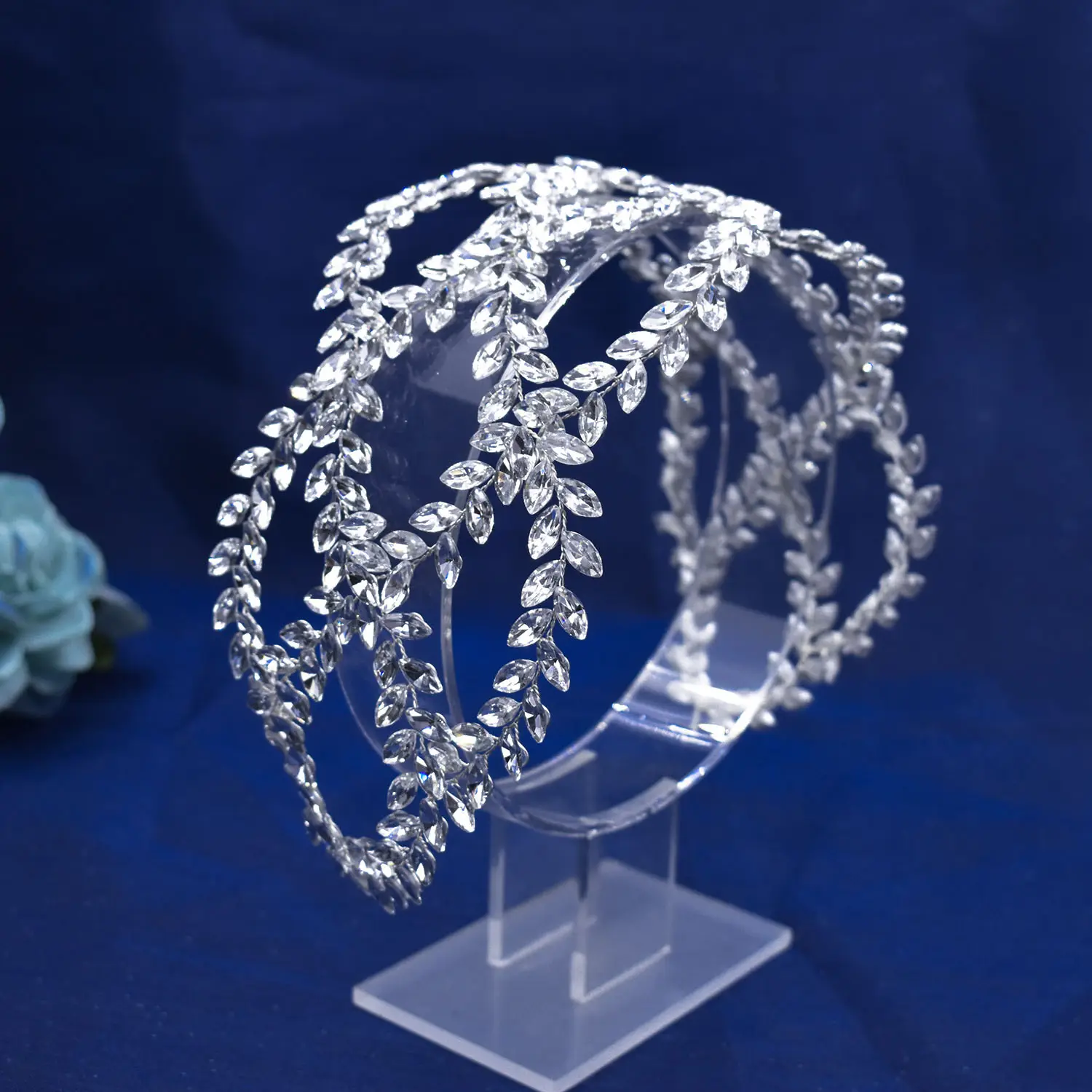 Promocionais Handmade Cabelo Acessórios Bridal Jewelry Hair Vine Casamento Prom Strass Crossover Headbands
